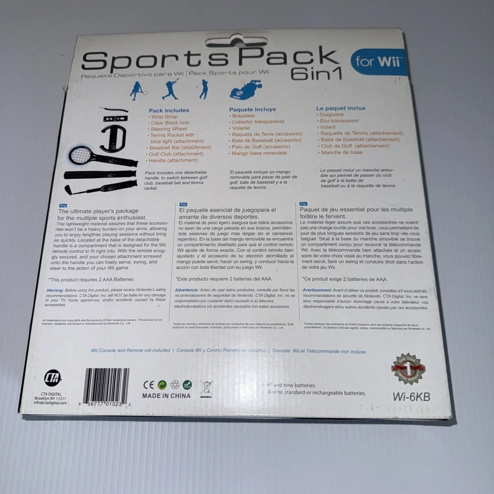 CTA 6 in 1 Sports Pack Accessory‎ Set Black NEW IN BOX